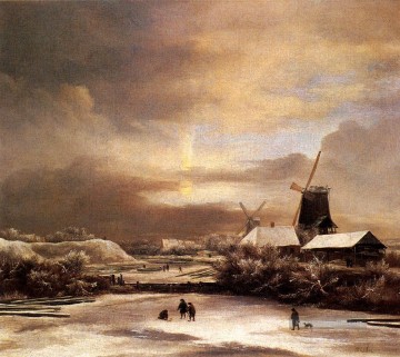  sd - Ruisdael Jacob Issaksz Van Winter Landschaft Genre Pieter de Hooch